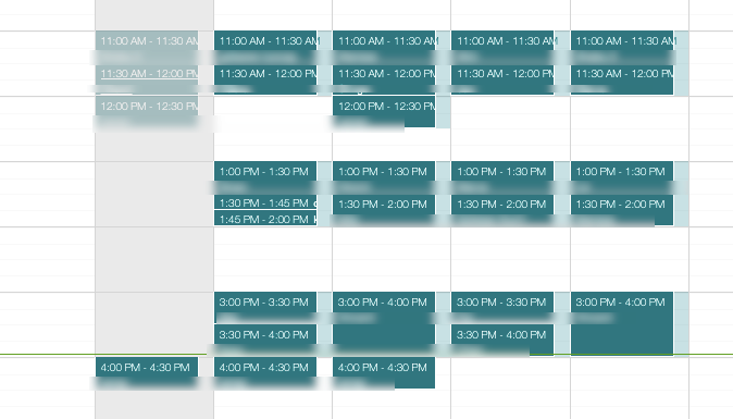 full tutor schedule